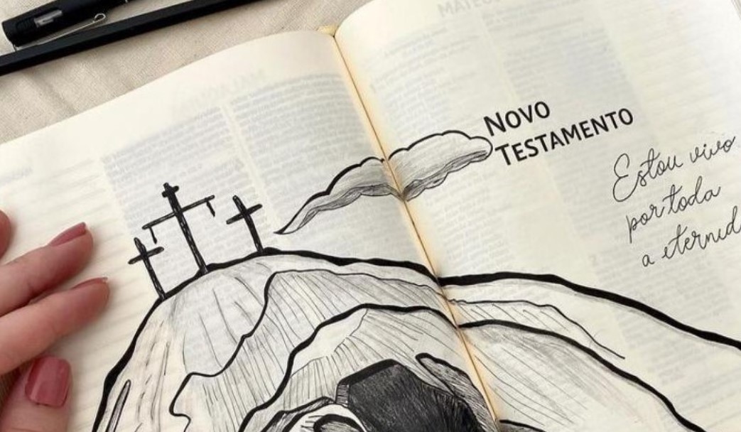 Arte feita durante Bible journaling