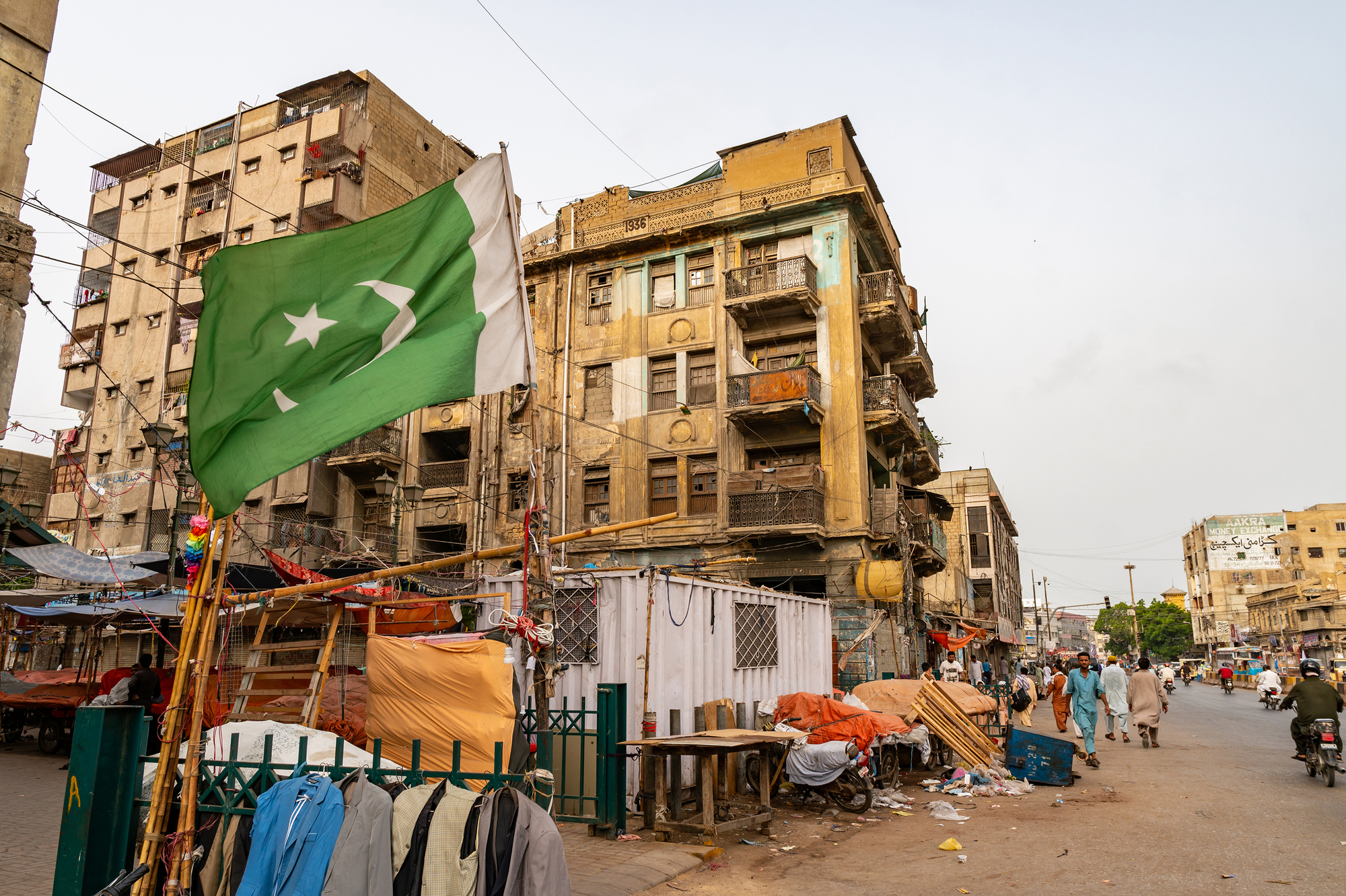 Bandeira do Paquistão em Carachi