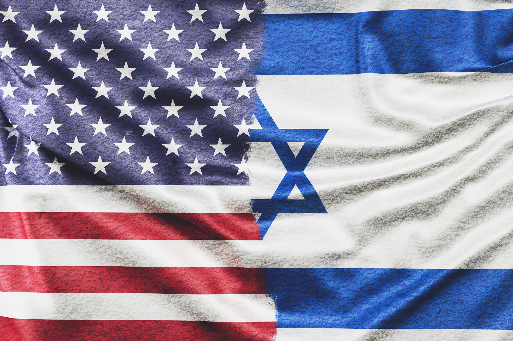 Bandeiras dos Estados Unidos e Israel