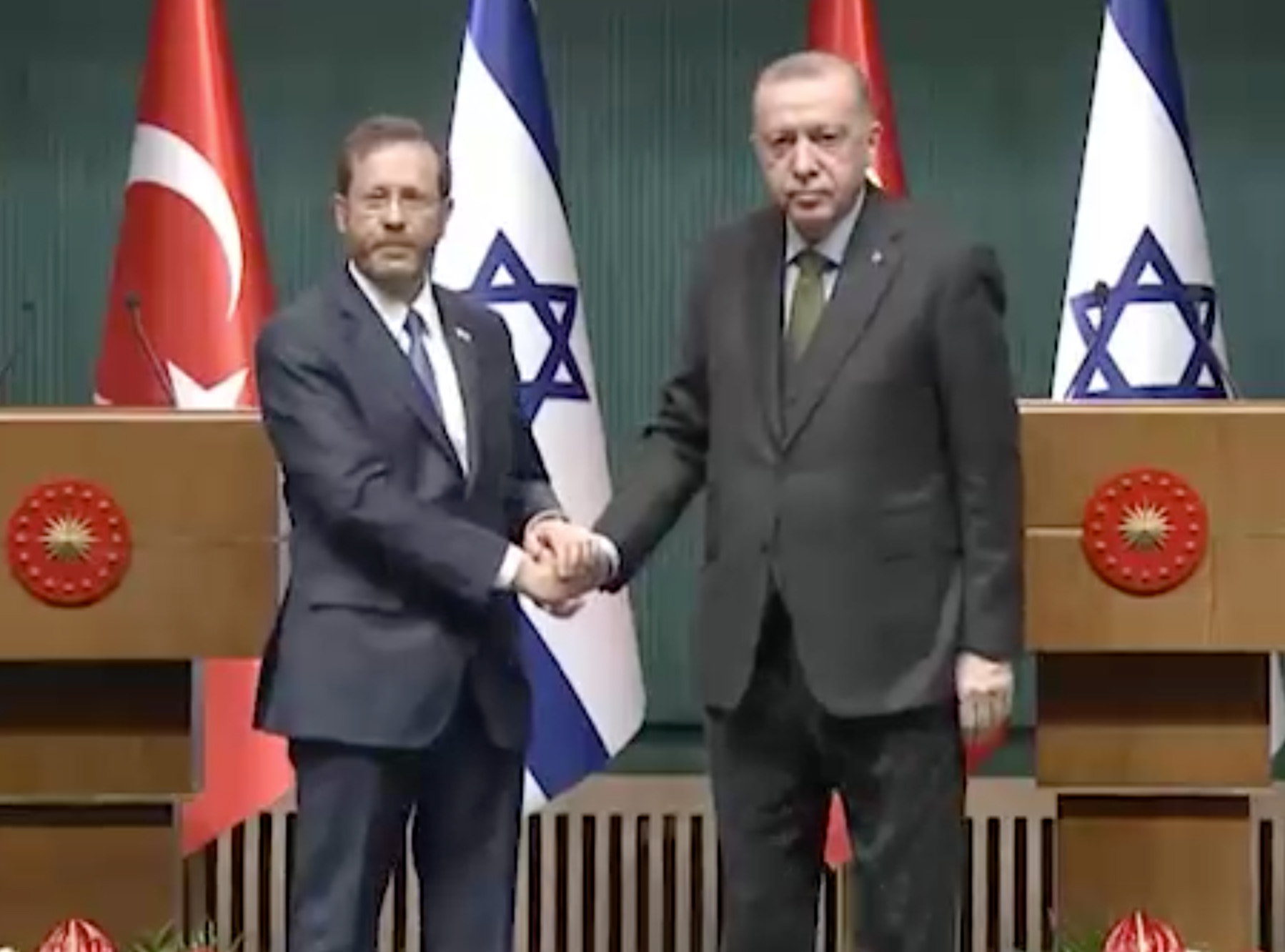 Isaac Herzog e Recep Tayyip Erdogan
