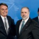 Jair Bolsonaro, Augusto Aras e Sergio Moro ao fundo