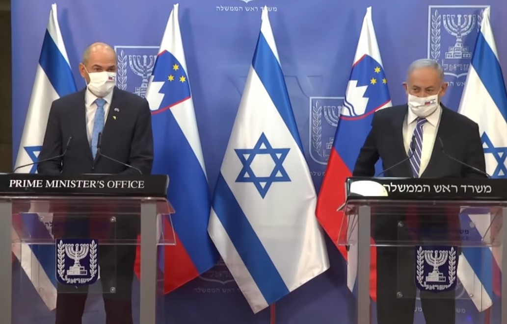 Janez Jansa e Benjamin Netanyahu