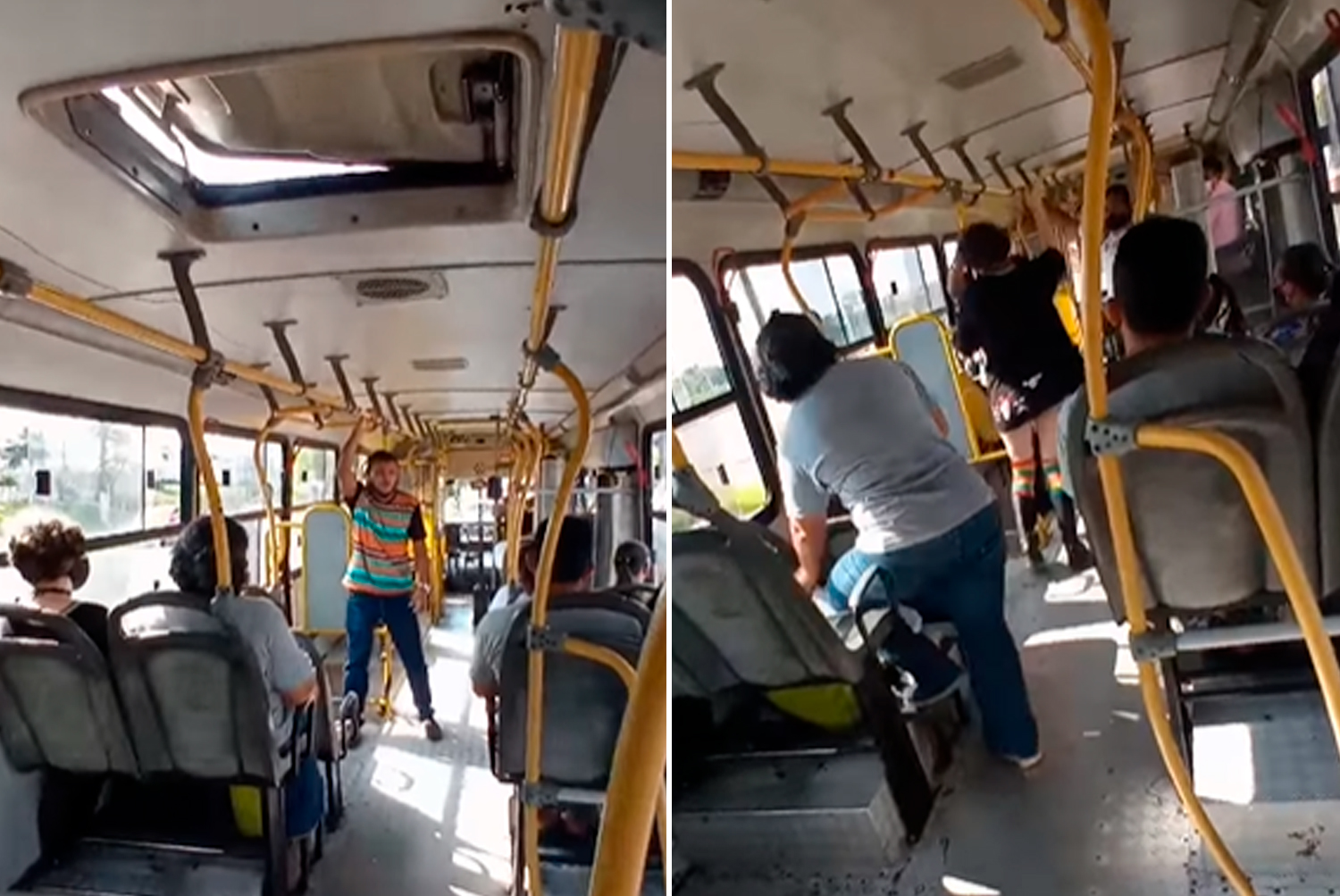 Pregador sendo agredido no ônibus