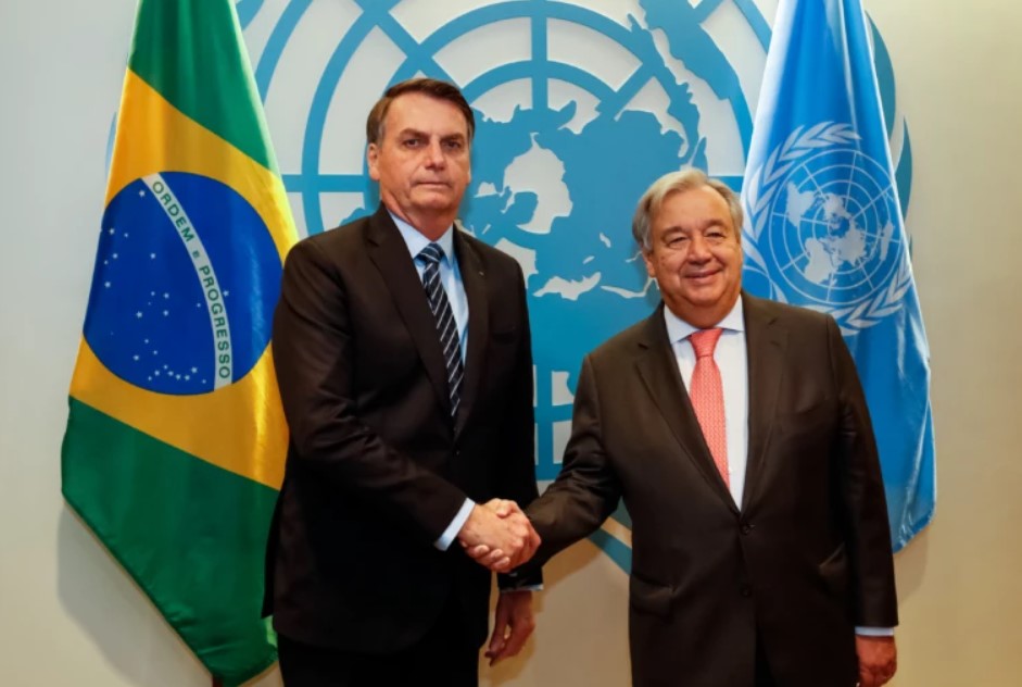 Presidente Jair Bolsonaro e António Guterres, Secretário-Geral da ONU