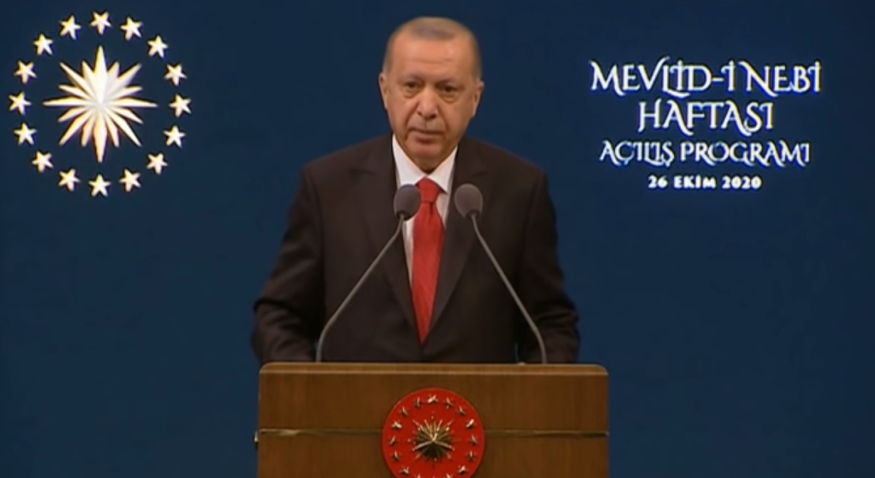Recep Tayyip Erdogan durante coletiva