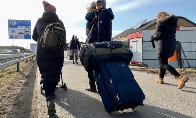 Refugiados chegando a Polônia